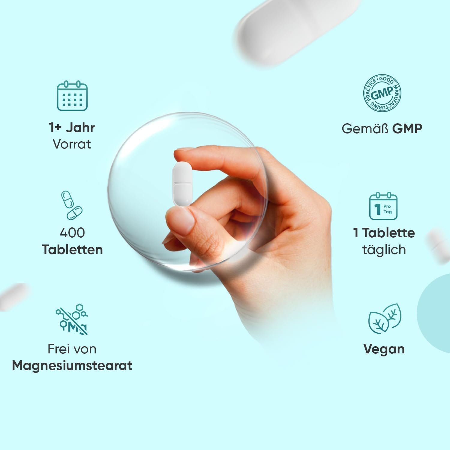 WeightWorld Calcium Magnesium Zinc Tablets 400 Count - One-Year Supply with Vitamins D3 and K2, Manganese, Selenium and Boron, Vegan - Image 2