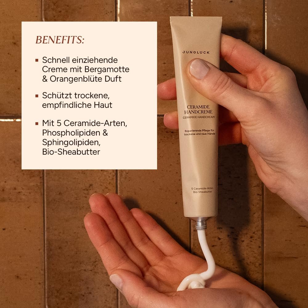 JUNGLÜCK Ceramide Hand Cream - Vegan Intensive Moisture Care for Dry and Rough Hands with Bergamot and Orange Blossom - Image 6
