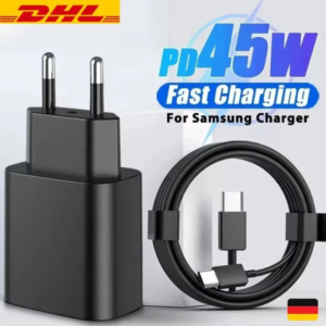 45W USB-C Fast Charger for Samsung Galaxy S24+, S23 Ultra, S22 Ultra, S23+ and Tab S8 with USB-C Cable