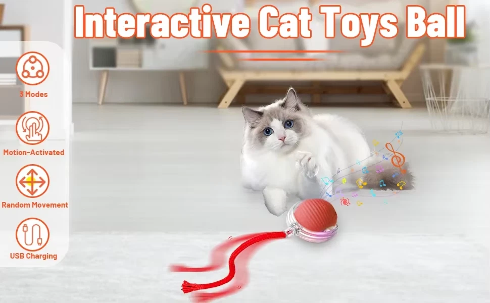 Automatic Rolling Ball for Cats and Dogs - Self-Moving Electric Smart Pet Toy - Image 2