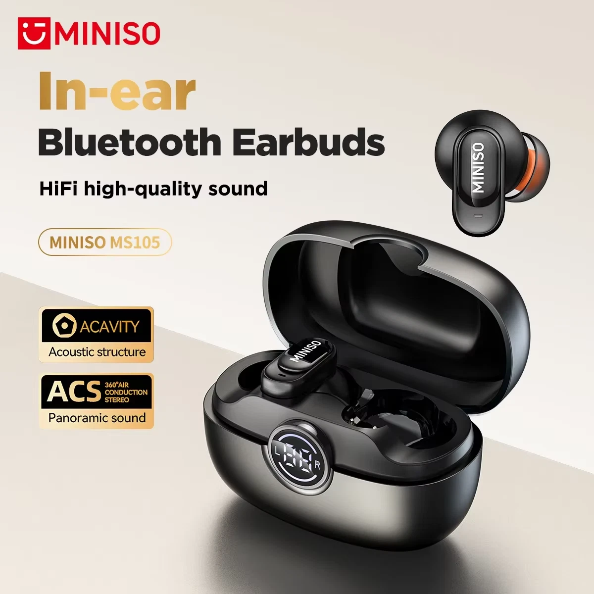 MINISO MS105 Bluetooth In-Ear Earphones - Wireless, IPX5 Water-Resistant Earbuds - Image 7