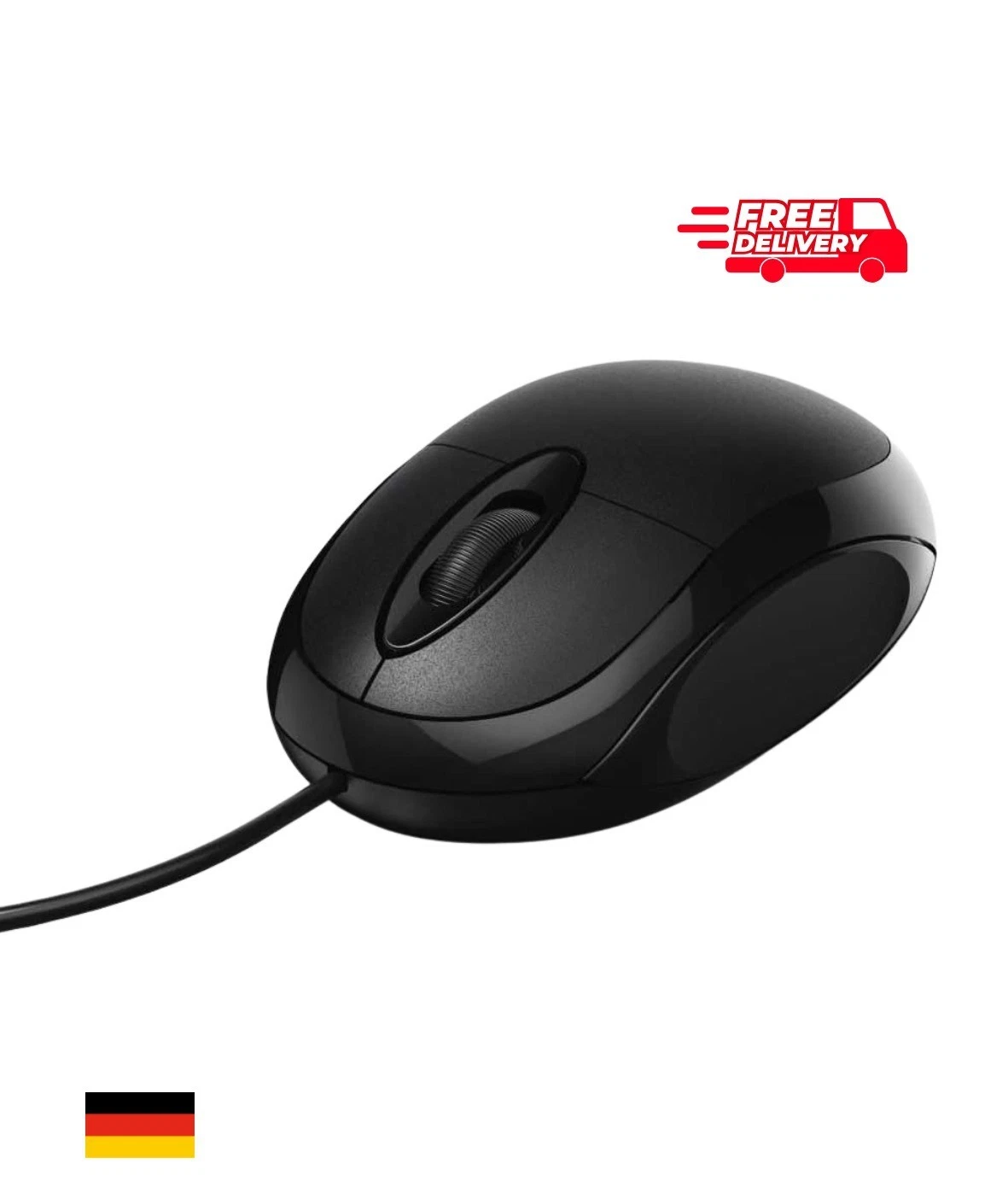 Hama MC-100 USB Optical Mouse 1000 DPI Black with 1.3m Cable for PC and Laptop - Image 4