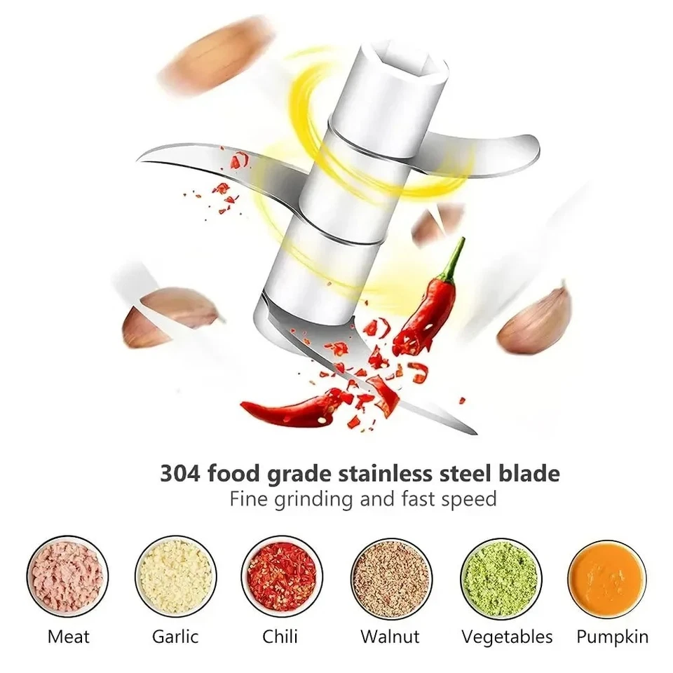 Mini Electric Garlic Chopper 100ml/250ml - USB Rechargeable Onion and Vegetable Chopper - Image 6