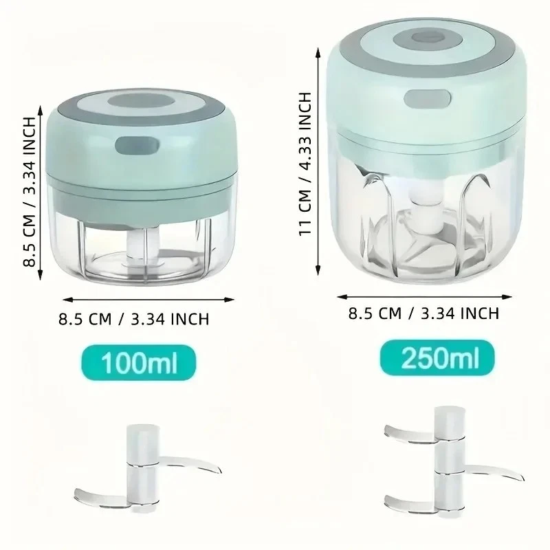 Mini Electric Garlic Chopper 100ml/250ml - USB Rechargeable Onion and Vegetable Chopper - Image 5