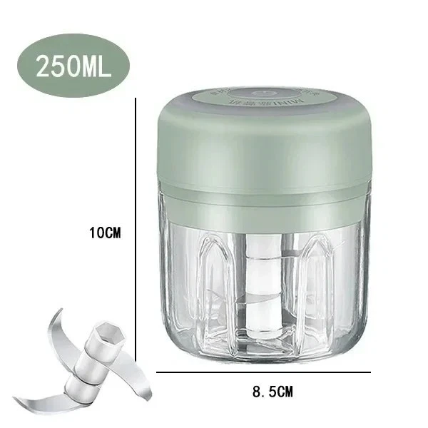 Mini Electric Garlic Chopper 100ml/250ml - USB Rechargeable Onion and Vegetable Chopper - Image 2