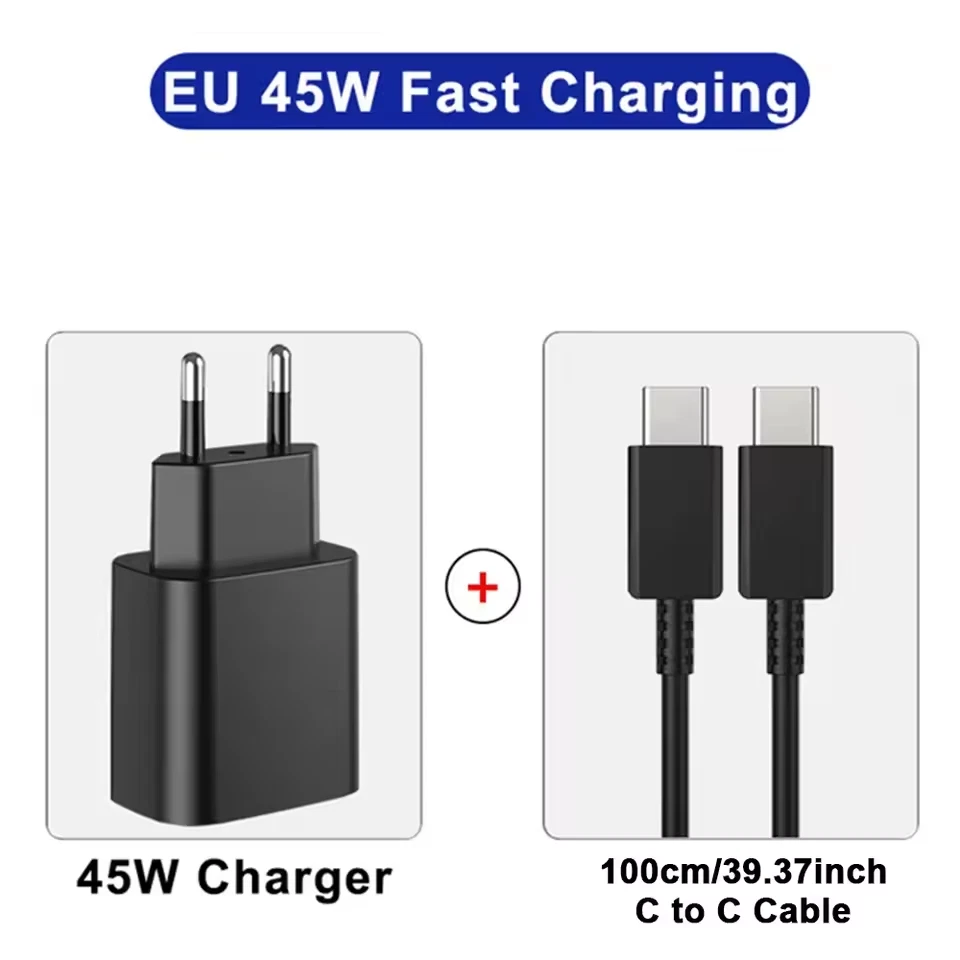 45W USB-C Fast Charger for Samsung Galaxy S24+, S23 Ultra, S22 Ultra, S23+ and Tab S8 with USB-C Cable - Image 7