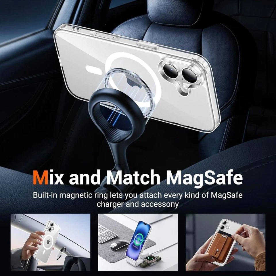 Transparent Case for iPhone 16, 16 Pro and 16 Pro Max - MagSafe-Compatible Shockproof TPU Clear Case - Image 6