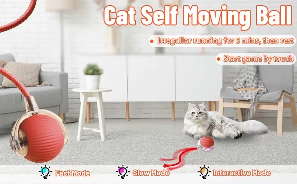 Automatic Rolling Ball for Cats and Dogs - Self-Moving Electric Smart Pet Toy - Image 3