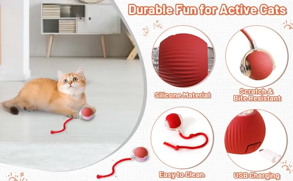 Automatic Rolling Ball for Cats and Dogs - Self-Moving Electric Smart Pet Toy - Image 4