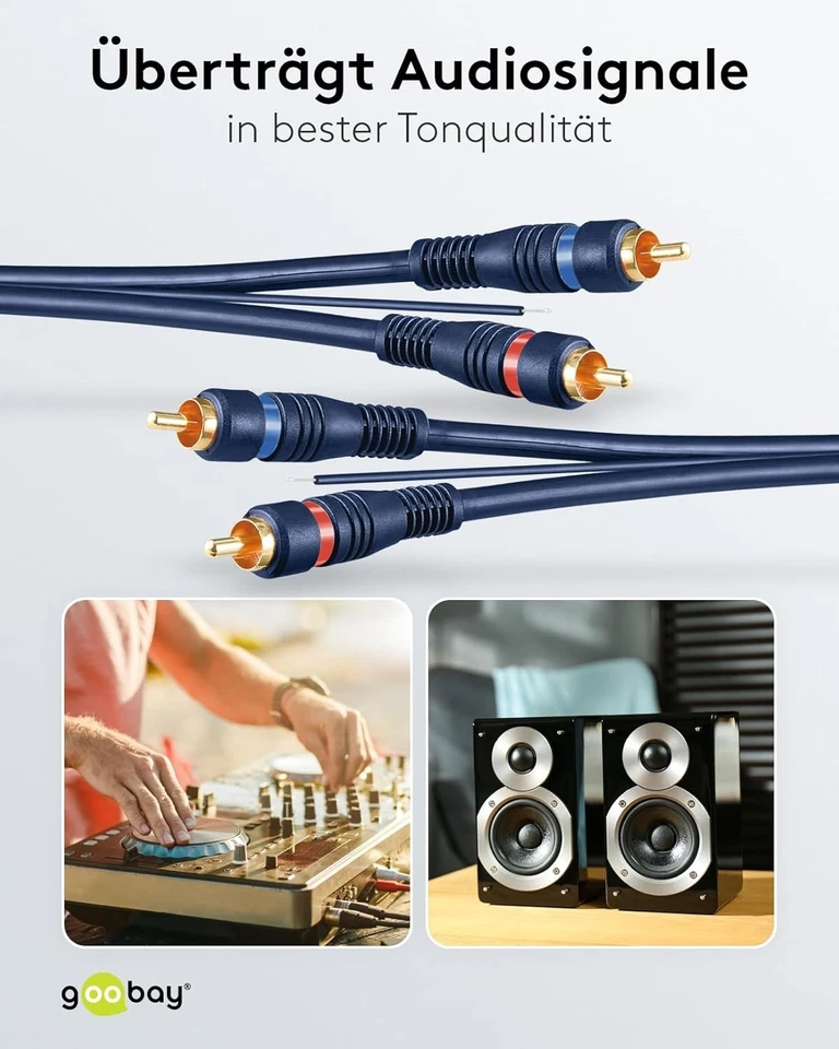 Goobay 5m RCA Cable with Remote Wire - Car Hi-Fi Audio Connection Cable - Image 2