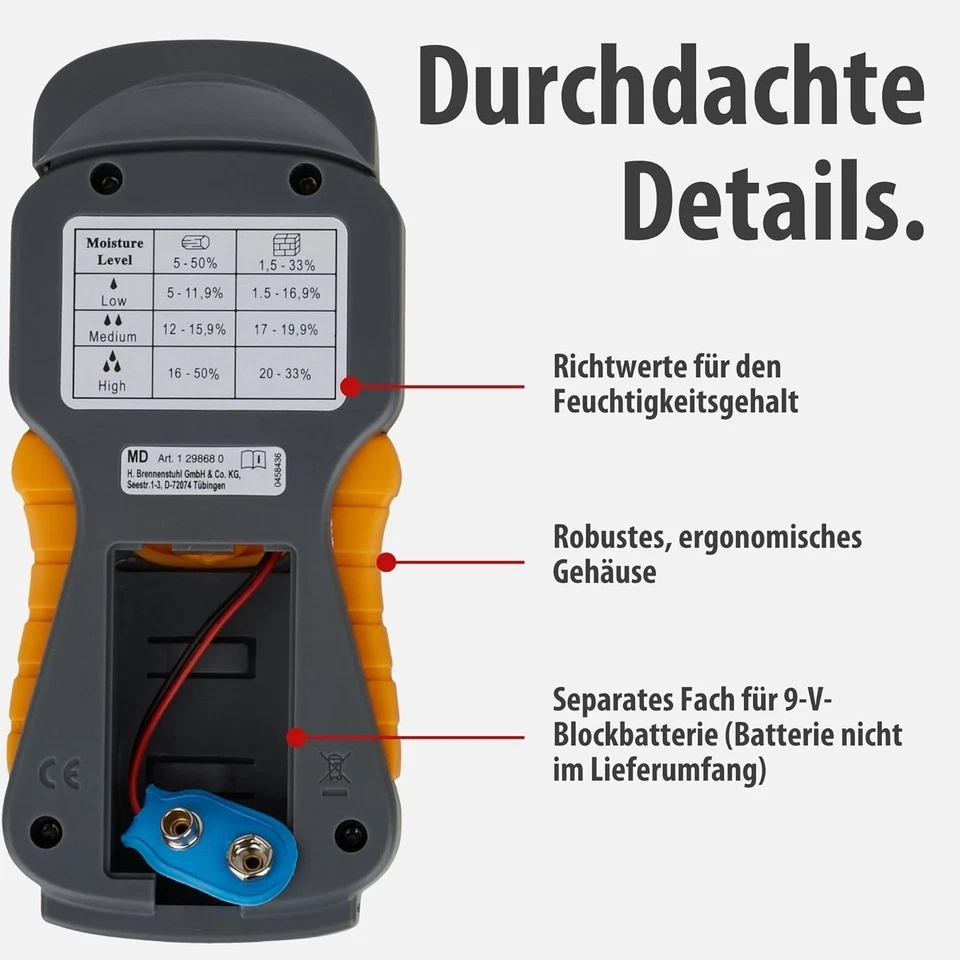 Digital Moisture Meter for Wood, Concrete and Plaster with LCD Display - Image 3