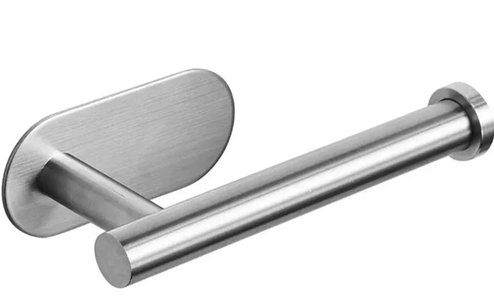Self-Adhesive Stainless-Steel Toilet Paper Holder - Wall Mount without Drilling - Image 4