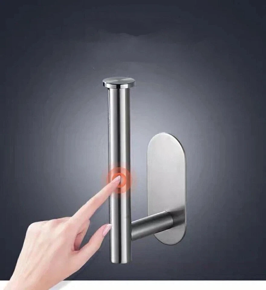 Self-Adhesive Stainless-Steel Toilet Paper Holder - Wall Mount without Drilling - Image 2